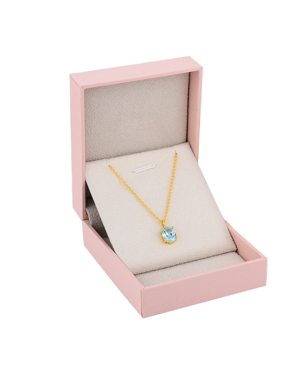 WOMENS 18K Gold Plated 925 Sterling Silver Oval Solitaire Necklace - Turquoise