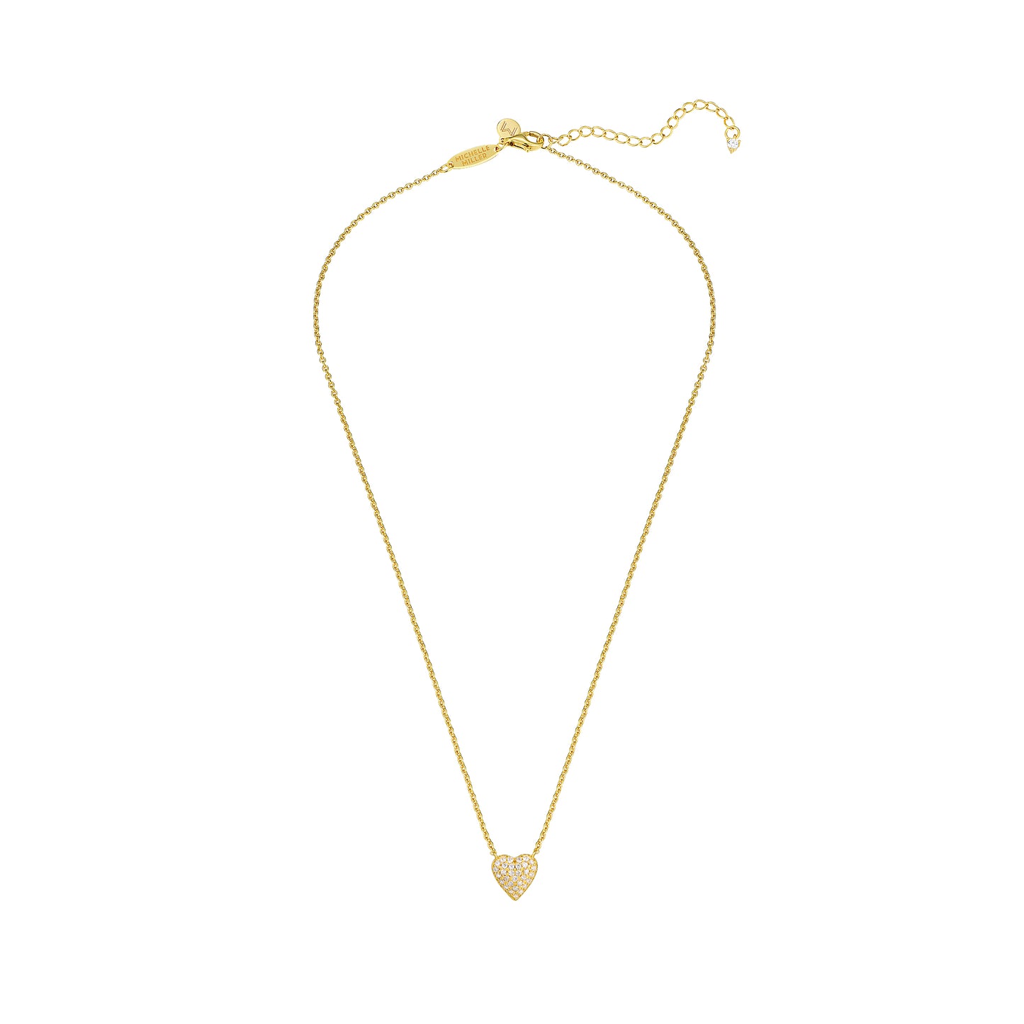 WOMENS 18K Gold Plated 925 Sterling Silver Heart Necklace