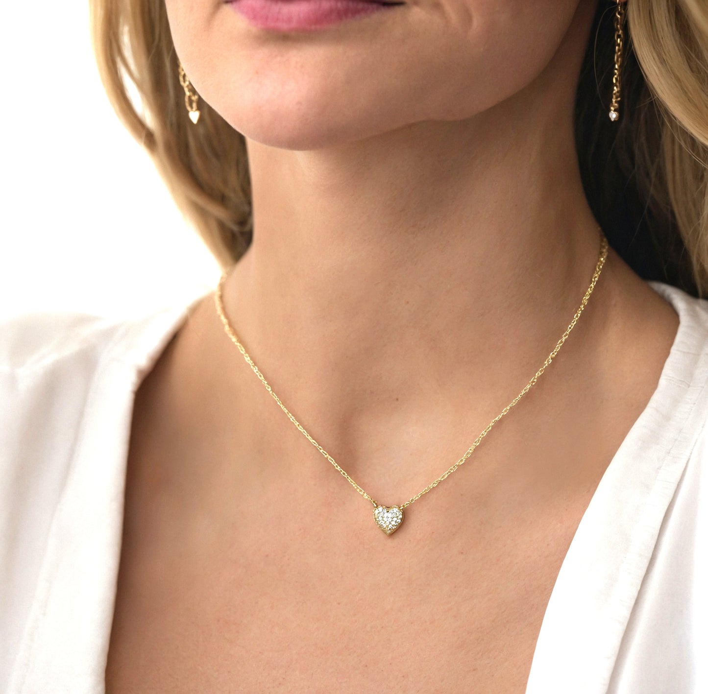 18K Gold Plated 925 Sterling Silver Heart Necklace