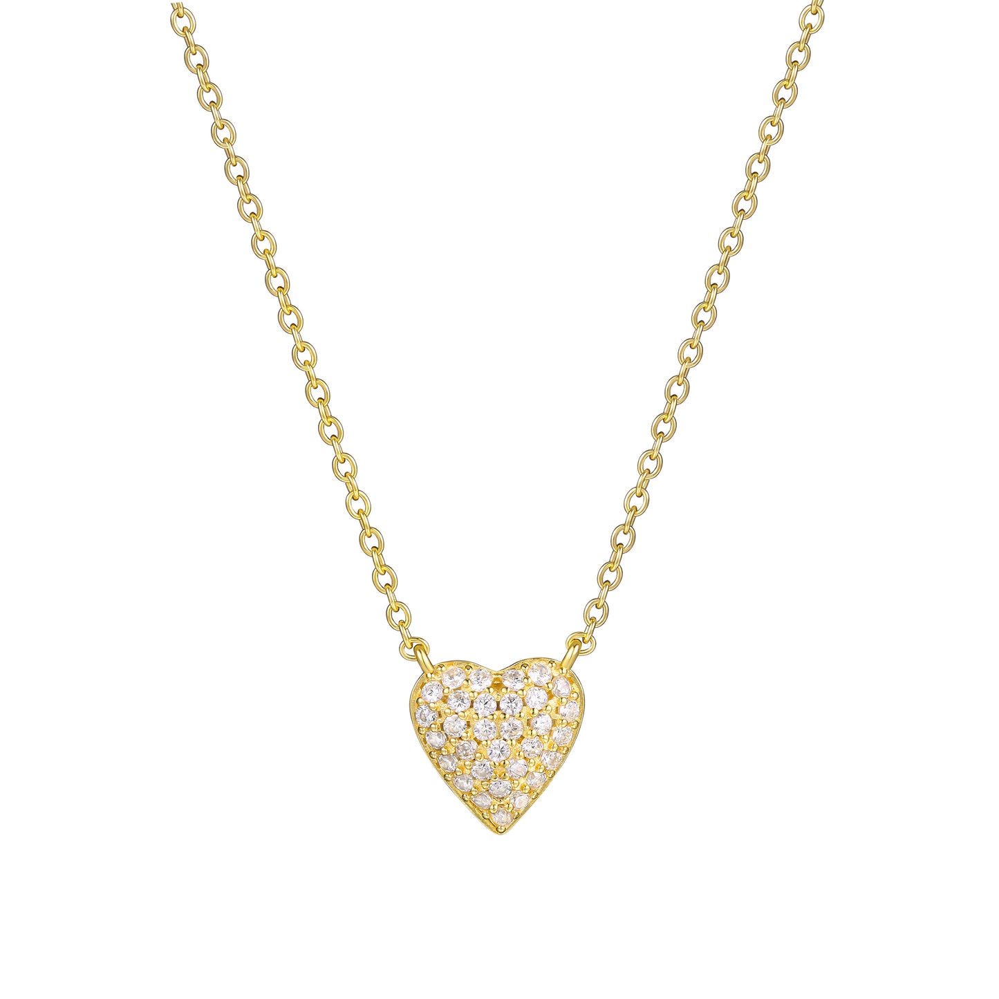 18K Gold Plated 925 Sterling Silver Heart Necklace