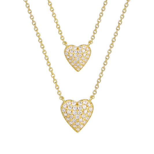 18K Gold Plated 925 Sterling Silver Heart Necklace
