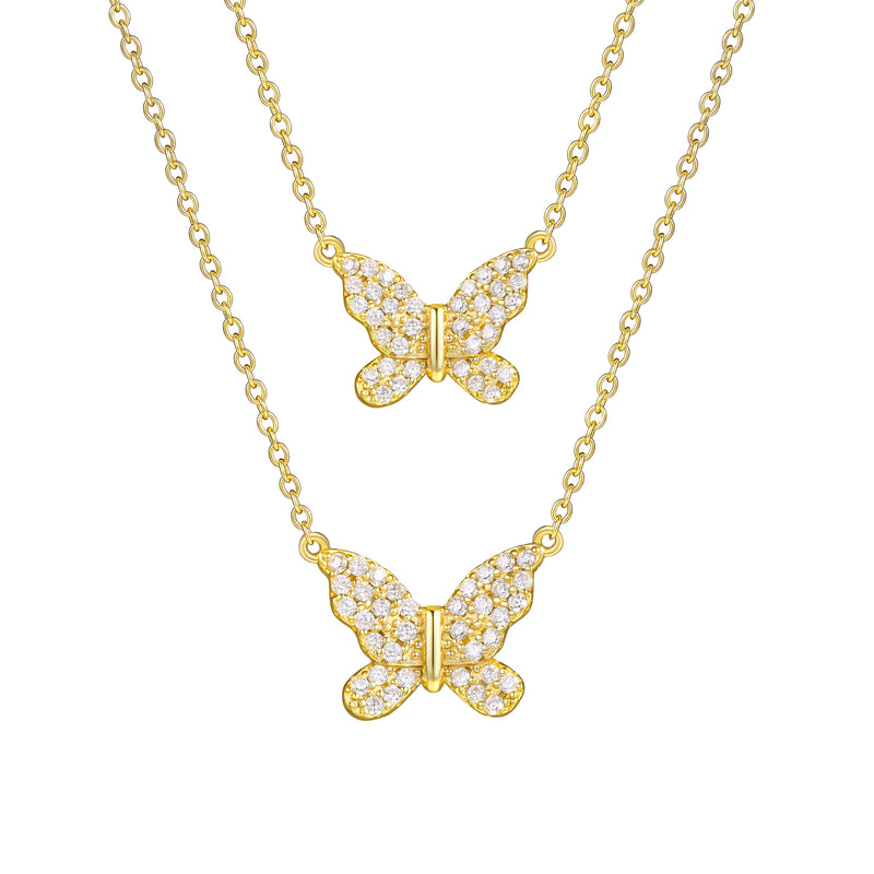 18K Gold Plated 925 Sterling Silver Butterfly Necklace